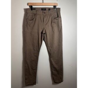 Lucky Brand 110 Slim Mens 32x32 Taupe Brown Cotton Stretch 5-Pocket Chino Pants